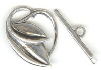 SS5003 1 30mm Sterling Silver Leaves Toggle 